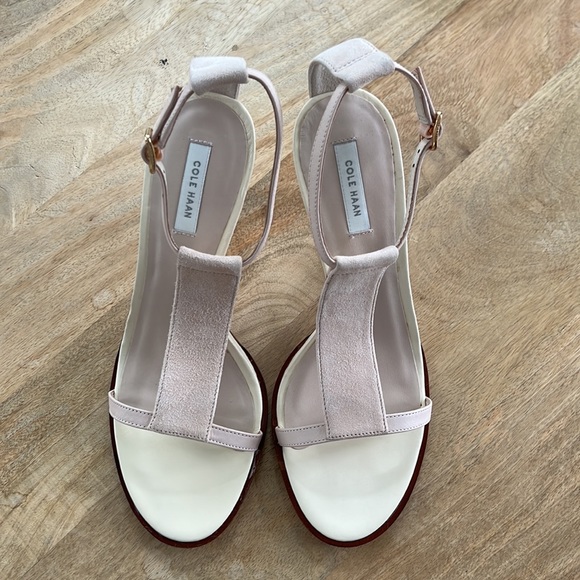 Cole Haan Heeled Suede Leather Sandals Size 6.5 - Picture 5 of 15